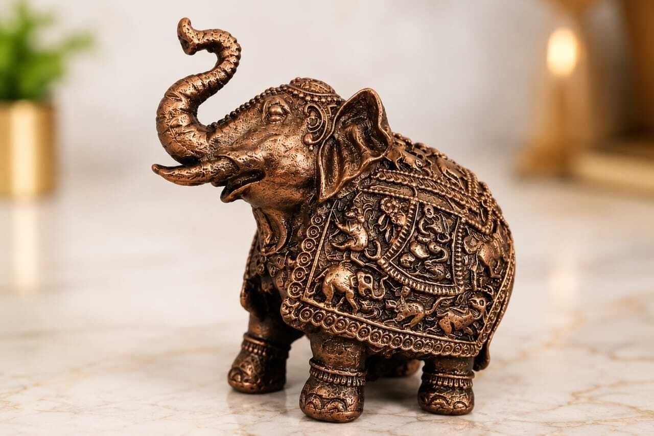17-0-8-0-dr-sp-001-desi-roots-17-0-original-imahzw7cn3jfmjfz Royal Antique Elephant Showpiece - Image 1